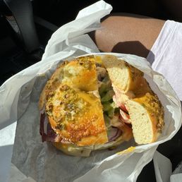 The Western on Jalapeno Cheddar bagel