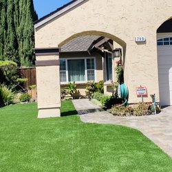 Berryessa Quality Landscape - Synthetic grass and pavers walkway