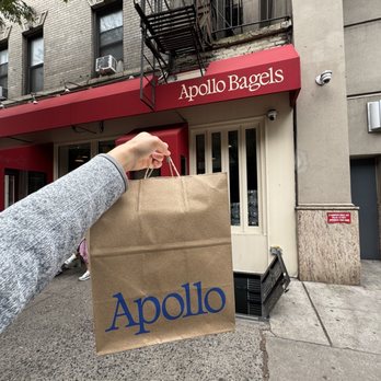 Apollo Bagels - Outside (my to go order!) - Bagels Near Me - New York, New York