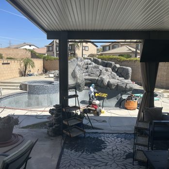 Anderson Pool & Spa - Second day after pebble acid and pressure wash for final finish - Hot Tub & Pool Near Me - Rancho Cucamonga, California Anderson Pool & Spa - Second day after pebble acid and pressure wash for final finish - Hot Tub & Pool Near Me - Rancho Cucamonga, California