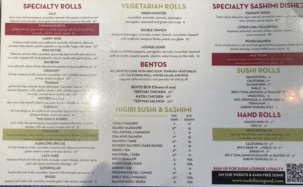 Menu photo 6 Sushi Lounge - Poway Poway, CA Menu photo 6 Sushi Lounge - Poway Poway, CA