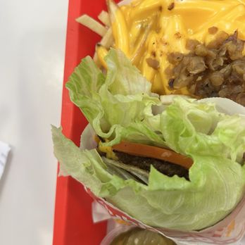 In-N-Out Burger - Protein, burger, whole grilled onions with animal fries - Burgers Near Me - Pacific Beach, California In-N-Out Burger - Protein, burger, whole grilled onions with animal fries - Burgers Near Me - Pacific Beach, California