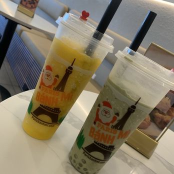 Paris Banh Mi Cafe Bakery - 24. Passion Fruit Slush with Aloe Vera 20. Matcha Slush with Popping Lychee - Bakeries Near Me - Orlando, Florida Paris Banh Mi Cafe Bakery - 24. Passion Fruit Slush with Aloe Vera 20. Matcha Slush with Popping Lychee - Bakeries Near Me - Orlando, Florida