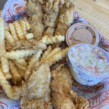 Raising Cane's Chicken Fingers - His 3 piece plus my two pieces and added coleslaw -- they forgot the toast!!!! - New American Near Me - Boynton Beach, Florida Raising Cane's Chicken Fingers - His 3 piece plus my two pieces and added coleslaw -- they forgot the toast!!!! - New American Near Me - Boynton Beach, Florida