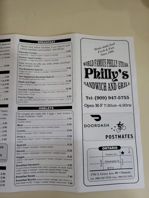 Menu photo 5 Philly's Sandwich & Grill Ontario, CA