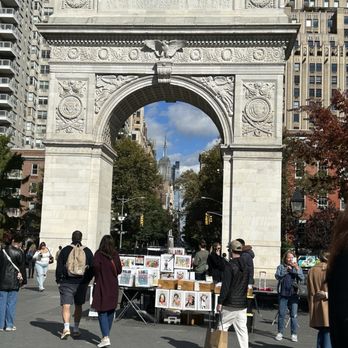 Washington Square Arch - 10/24/26 Washington Square Arch with view of Empire State Bldg - Landmarks & Historical Buildings Near Me - New York, New York