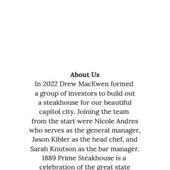 1889 Prime Steak House - Steakhouses Near Me - Olympia, Washington