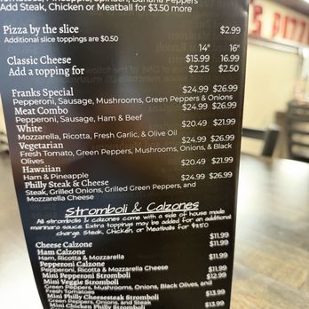 Frank's Pizza - Menu picture - Pizza Near Me - Chesapeake, Virginia