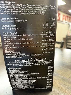 Menu photo 2 Frank's Pizza Chesapeake, VA