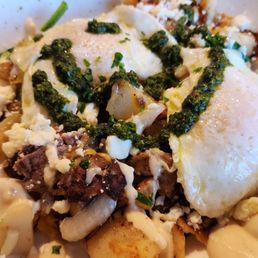 Steak hash with chimichurri Steak hash with chimichurri