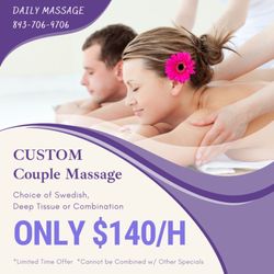 Daily Massage - Walk-in & Appointment Welcome