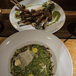 Lamb rack and risotto appetizer