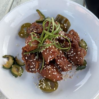 Farm & Fire - Korean BBQ pork bites $17 - Pizza Near Me - Santa Rosa Beach, Florida