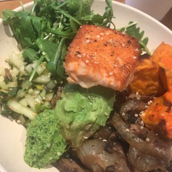 Flower Child - Mother Earth with salmon. - Salad Near Me - Charlotte, North Carolina Flower Child - Mother Earth with salmon. - Salad Near Me - Charlotte, North Carolina