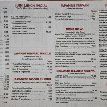 Kiku Sushi - Menu (3/2025). - Sushi Bars Near Me - Baltimore, Maryland Kiku Sushi - Menu (3/2025). - Sushi Bars Near Me - Baltimore, Maryland