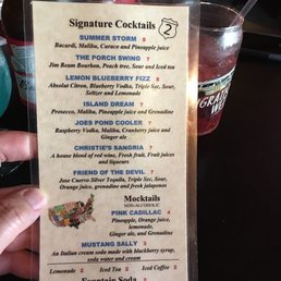 a menu for a cocktail