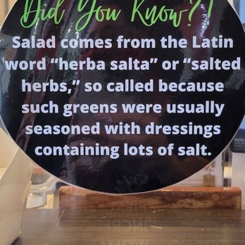 The Chopped Leaf - Interesting etymology of the word, salad. - Salad Near Me - Federal Way, Washington The Chopped Leaf - Interesting etymology of the word, salad. - Salad Near Me - Federal Way, Washington
