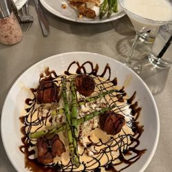 Saltwater Grill - Angels on Horseback, key lime martini and mahi mahi