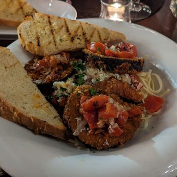 Morgan's Bistro - Eggplant dish with extra pasta - Steakhouses Near Me - Harrison Hot Springs, British Columbia