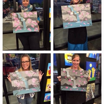Wine and Canvas - Our creations from girls night at Wine and Canvas! - Paint & Sip Near Me - Columbus, Ohio Wine and Canvas - Our creations from girls night at Wine and Canvas! - Paint & Sip Near Me - Columbus, Ohio