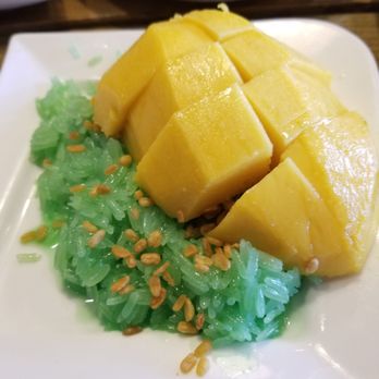 Thai Food - Pandan flavored mango sticky rice! - Thai Near Me - Annandale, Virginia