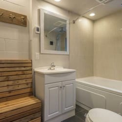 Veltman Woodworking - Custom bathroom renovation
Featuring,
Cedar Bench heated flooring porcelain tile