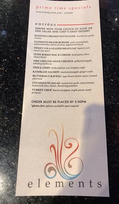 Menu photo 3 Elements Restaurant Logan, UT
