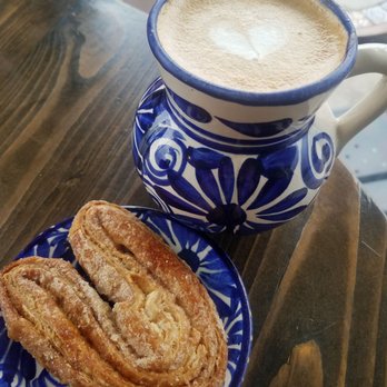Mi Cafecito Coffee - Orejita w/ Hot latte - Coffee & Tea Near Me - Pomona, California