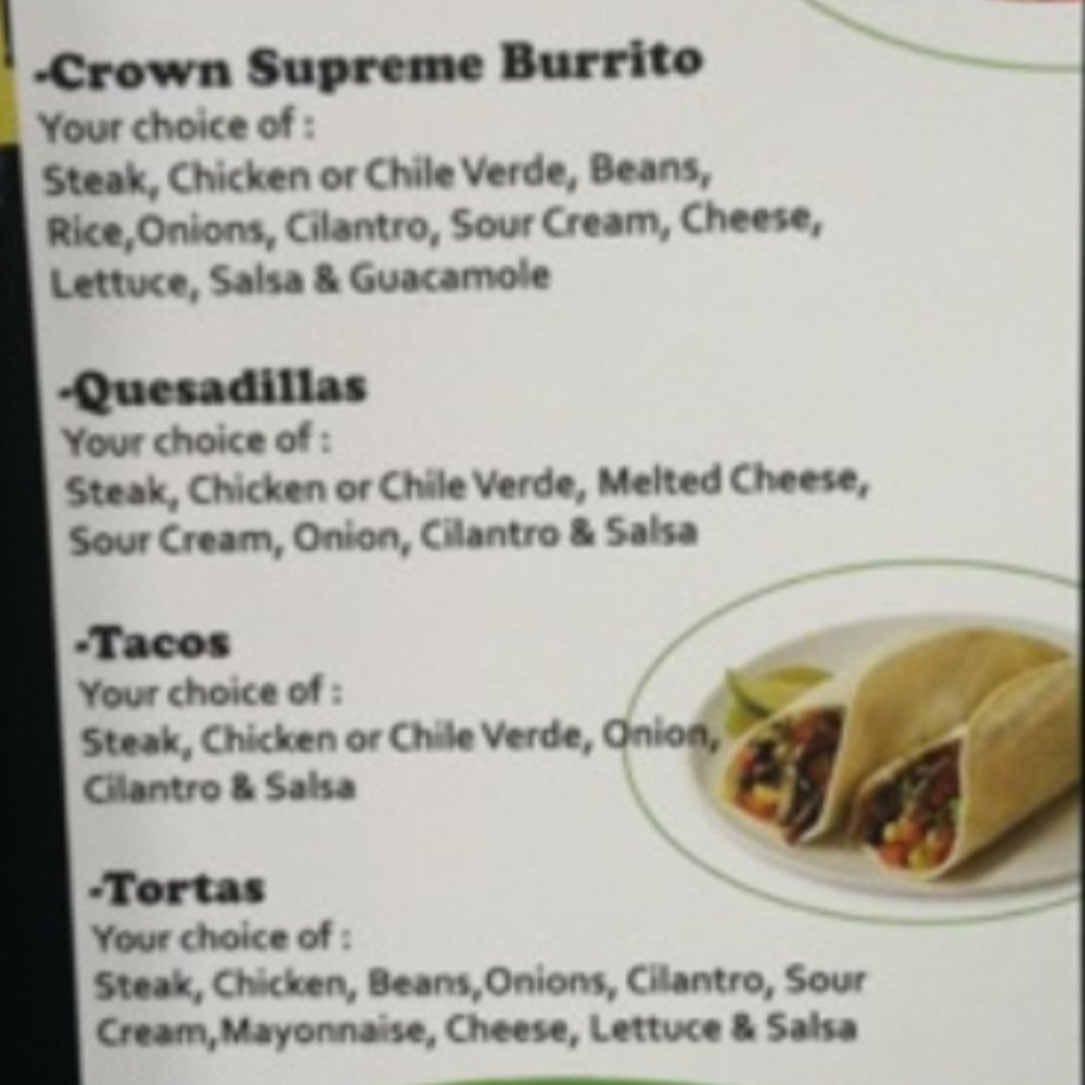 Crown Tacos - Menu - Mexican Near Me - Bakersfield, California Crown Tacos - Menu - Mexican Near Me - Bakersfield, California