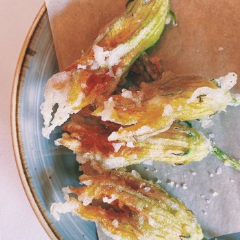 Crossroads Kitchen - Squash Zucchini Blossoms (Gluten Free) - Vegan Near Me - Los Angeles, California Crossroads Kitchen - Squash Zucchini Blossoms (Gluten Free) - Vegan Near Me - Los Angeles, California