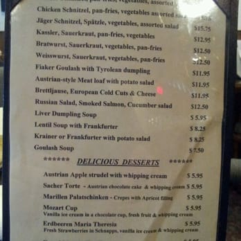 Austrian Canadian Cultural Centre - Some of the restaurant menu - Venues & Event Spaces Near Me - Calgary, Alberta