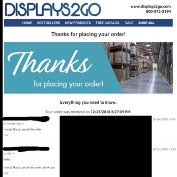 Displays2Go - Terrible return policy - Office Equipment Near Me - Fall River, Massachusetts
