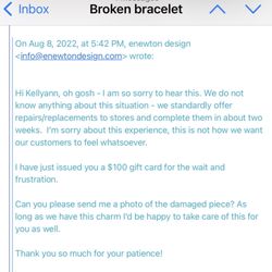 Monelle - A lovely response from the maker of the bracelet. THAT is how this should been handled by Monelle.