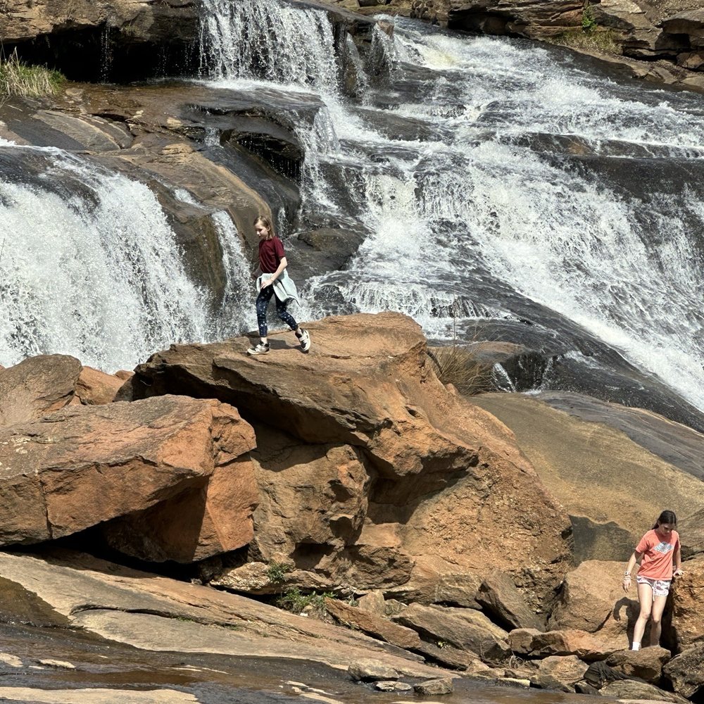 Fall Lake Falls - Jewel rock climbing on fall - Public Art Near Me - Greenville, South Carolina