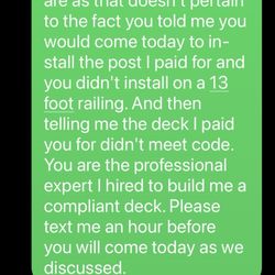 Pappas Contracting - He indicated to me he would come and install the post and on that day gave me a lot of excuses and never showed up!