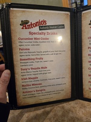 Menu photo 4 Antonio's Mexican Restaurant Fresno, CA