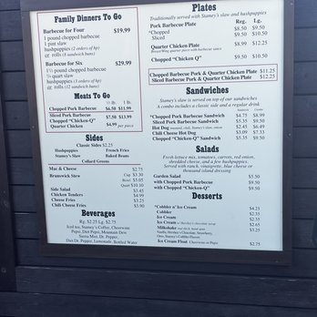 Stamey's Barbecue - Menu at the drive thru - Barbeque Near Me - Greensboro, North Carolina Stamey's Barbecue - Menu at the drive thru - Barbeque Near Me - Greensboro, North Carolina