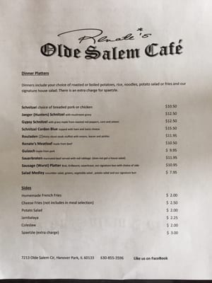 Menu photo 3 Renate's German Restaurant Hanover Park, IL Menu photo 3 Renate's German Restaurant Hanover Park, IL
