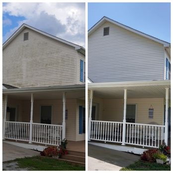 Let's Wash - A Dublin house cleaned up nice by Softwash. - Pressure Washers Near Me - Radford, Virginia