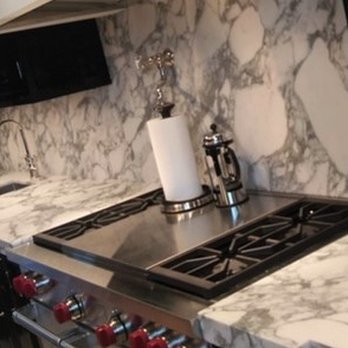Marble Emporium - Mitered Bianco Corchia Marble Countertops with Gorgeous Full Height Backsplash - Countertop Installation Near Me - Northbrook, Illinois Marble Emporium - Mitered Bianco Corchia Marble Countertops with Gorgeous Full Height Backsplash - Countertop Installation Near Me - Northbrook, Illinois
