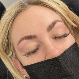 After brow Lamenating and wax