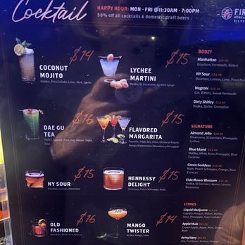 FIREPAN Korean BBQ - Cocktail menu - Korean Near Me - Falls Church, Virginia