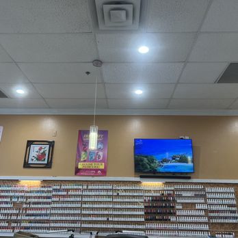 Luv's Nails - View of some of the color selections from pedicure chair. - Nail Salons Near Me - Las Vegas, Nevada