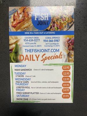 Menu photo 2 The Fish Joint Coconut Creek, FL Menu photo 2 The Fish Joint Coconut Creek, FL