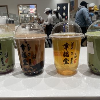 Xing Fu Tang - 5th Avenue - Matcha with boba, boba milk tea, and oolong tea with honey jelly. - Bubble Tea Near Me - New York, New York Xing Fu Tang - 5th Avenue - Matcha with boba, boba milk tea, and oolong tea with honey jelly. - Bubble Tea Near Me - New York, New York