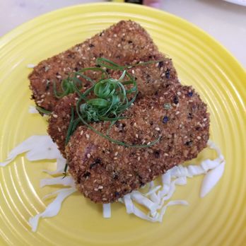 My Cafe - Furikake panko crusted spam (ordered as side) - Breakfast & Brunch Near Me - Kapolei, Hawaii My Cafe - Furikake panko crusted spam (ordered as side) - Breakfast & Brunch Near Me - Kapolei, Hawaii