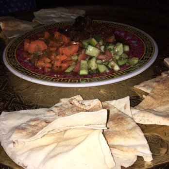 Marrakesh Restaurant - Salads: eggplant, carrots, cucumber and tomatoes - Moroccan Near Me - Philadelphia, Pennsylvania