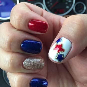 Soleil Nail Spa - Timmy's 4th of July Themed nail art (gel) - Nail Salons Near Me - Kent, Washington
