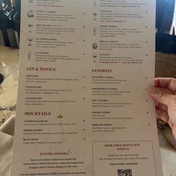 Teleferic Barcelona - Cocktail menu. Ig@mel_foodie_ventures - Spanish Near Me - Long Beach, California Teleferic Barcelona - Cocktail menu. Ig@mel_foodie_ventures - Spanish Near Me - Long Beach, California