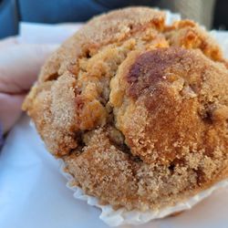 The Lighthouse Coffee - A warm delicious apple muffin before chemotherapy ( iced latte not shown).